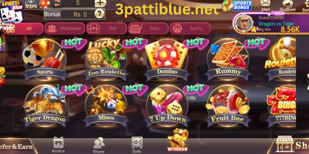 3patti blue top games top play and win real cash